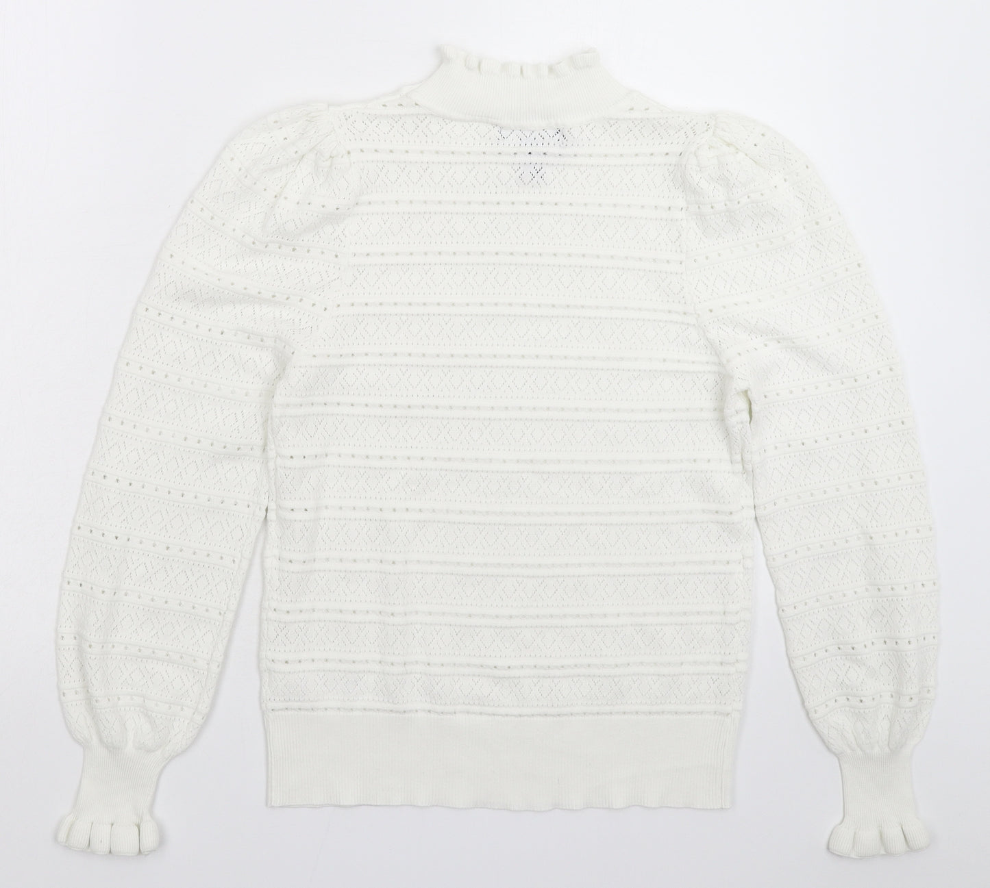 New Look Womens White  Knit Pullover Jumper Size 12