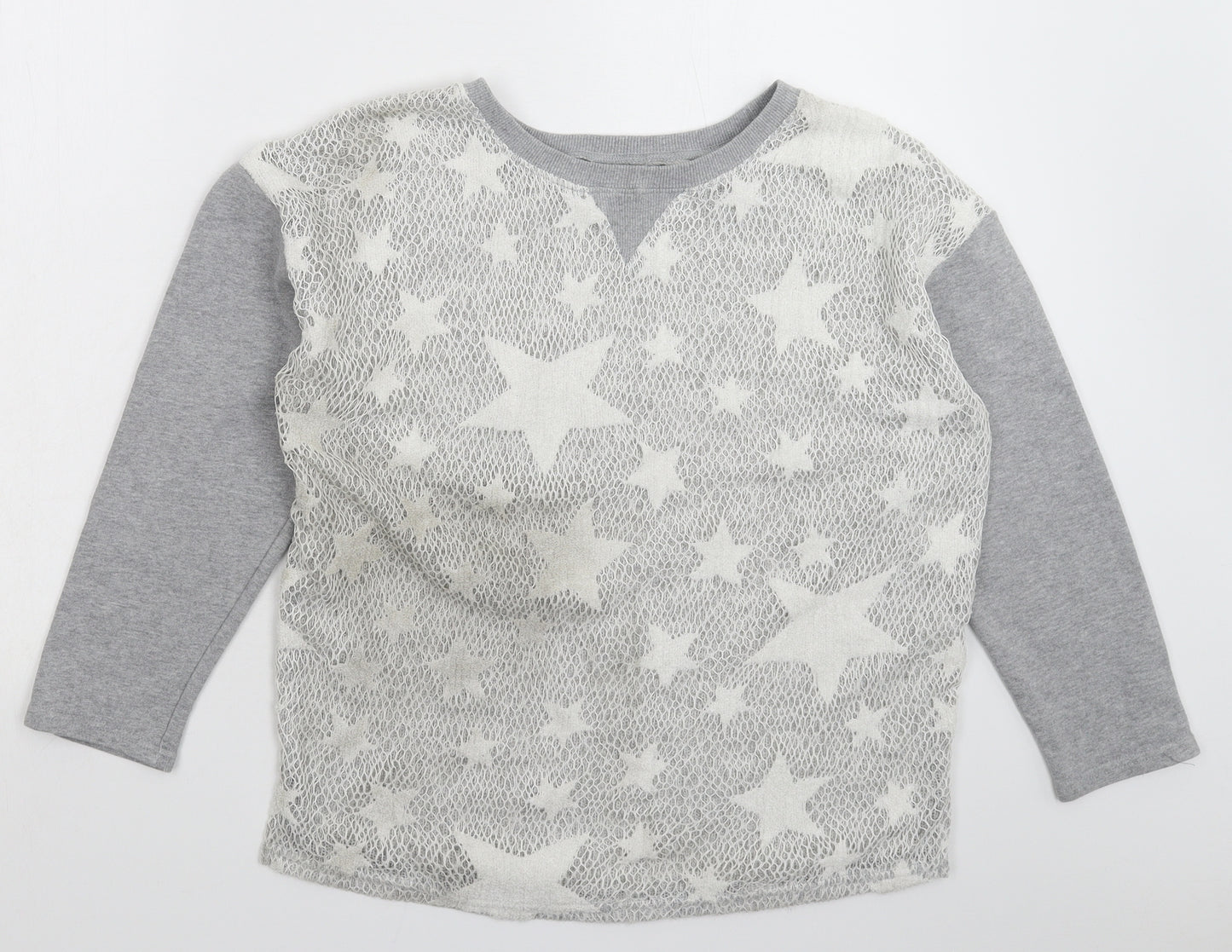 Sophyline Womens Grey Geometric  Pullover Jumper Size M