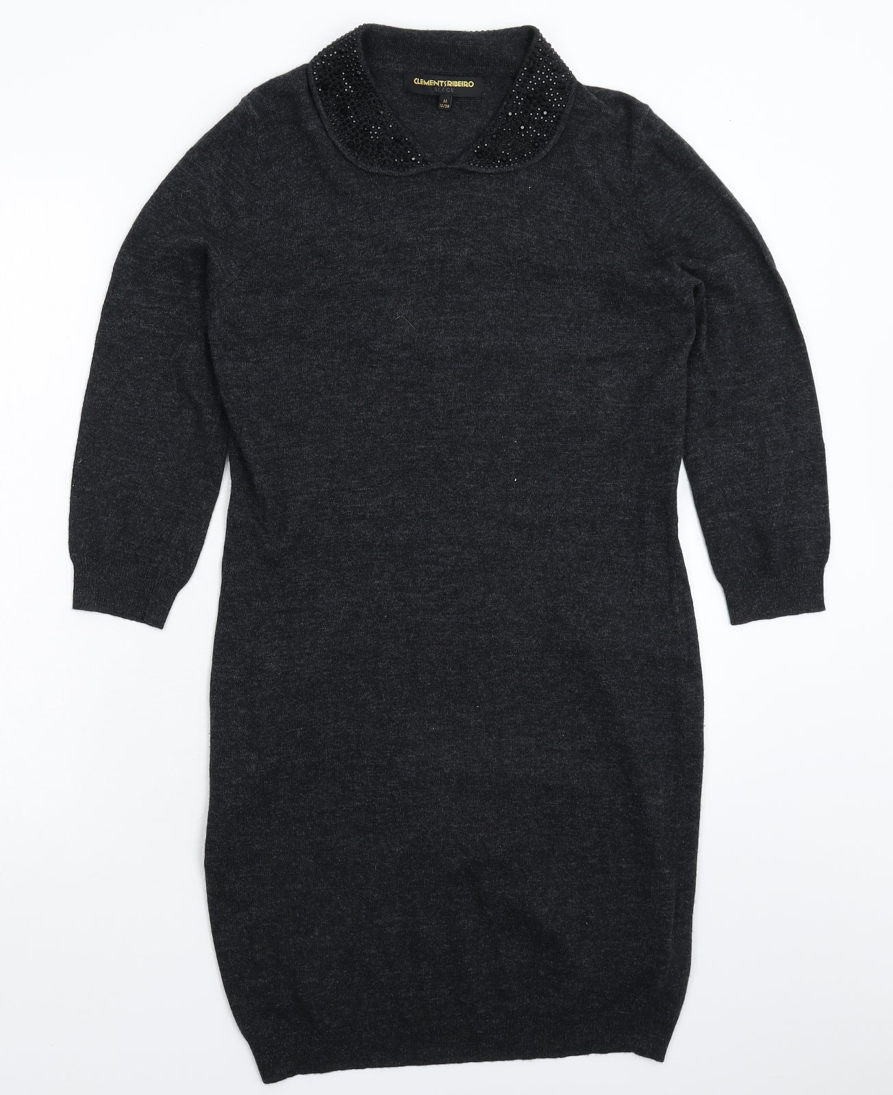 Clements Ribeiro Womens Grey  Knit Jumper Dress  Size 12