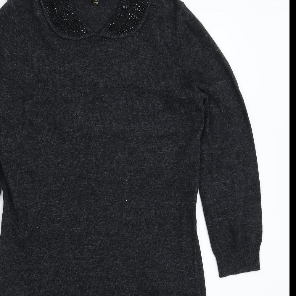 Clements Ribeiro Womens Grey  Knit Jumper Dress  Size 12