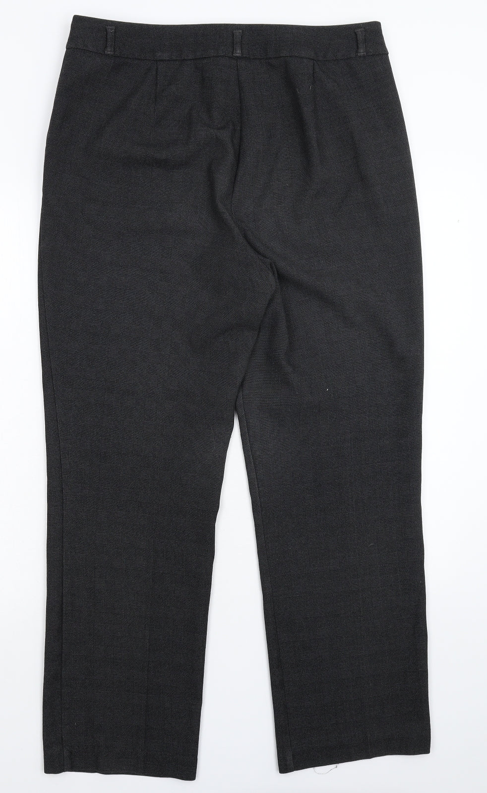Marks and Spencer Womens Grey Check  Trousers  Size 14 L30 in