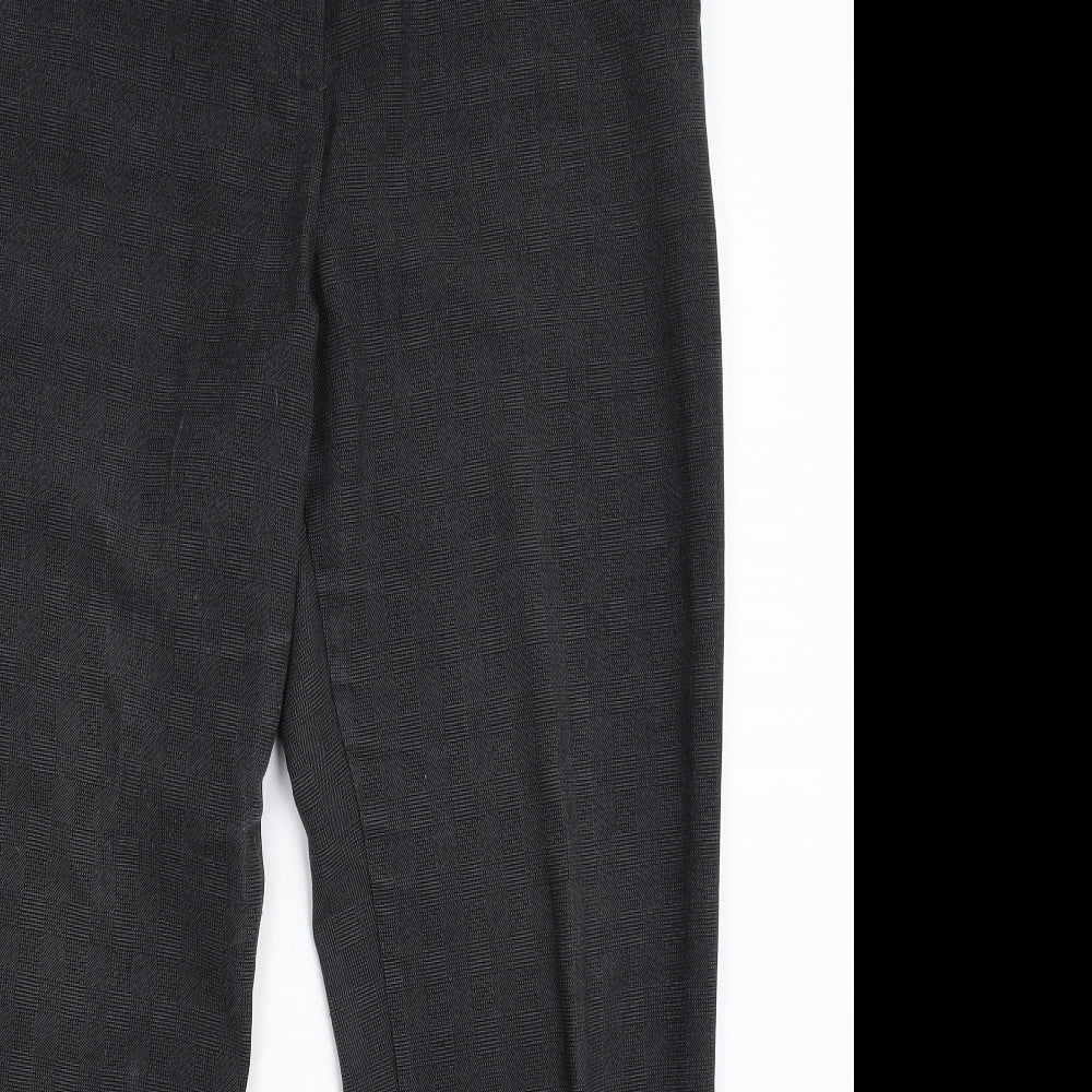 Marks and Spencer Womens Grey Check  Trousers  Size 14 L30 in