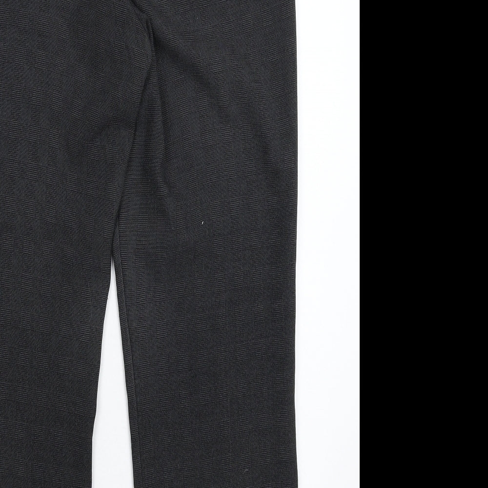 Marks and Spencer Womens Grey Check  Trousers  Size 14 L30 in