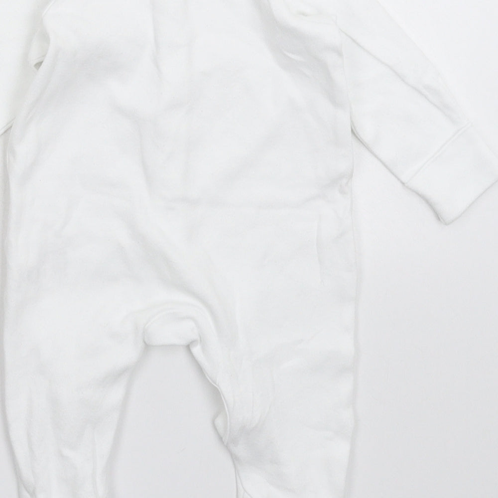 John Lewis Baby White   Babygrow One-Piece Size 0-3 Months