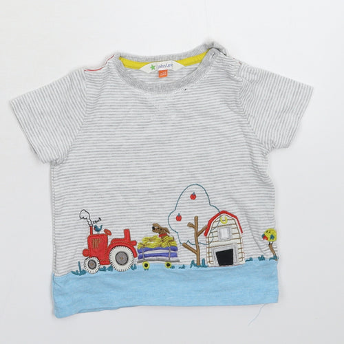 John Lewis Baby Multicoloured Striped  Basic T-Shirt Size 9-12 Months