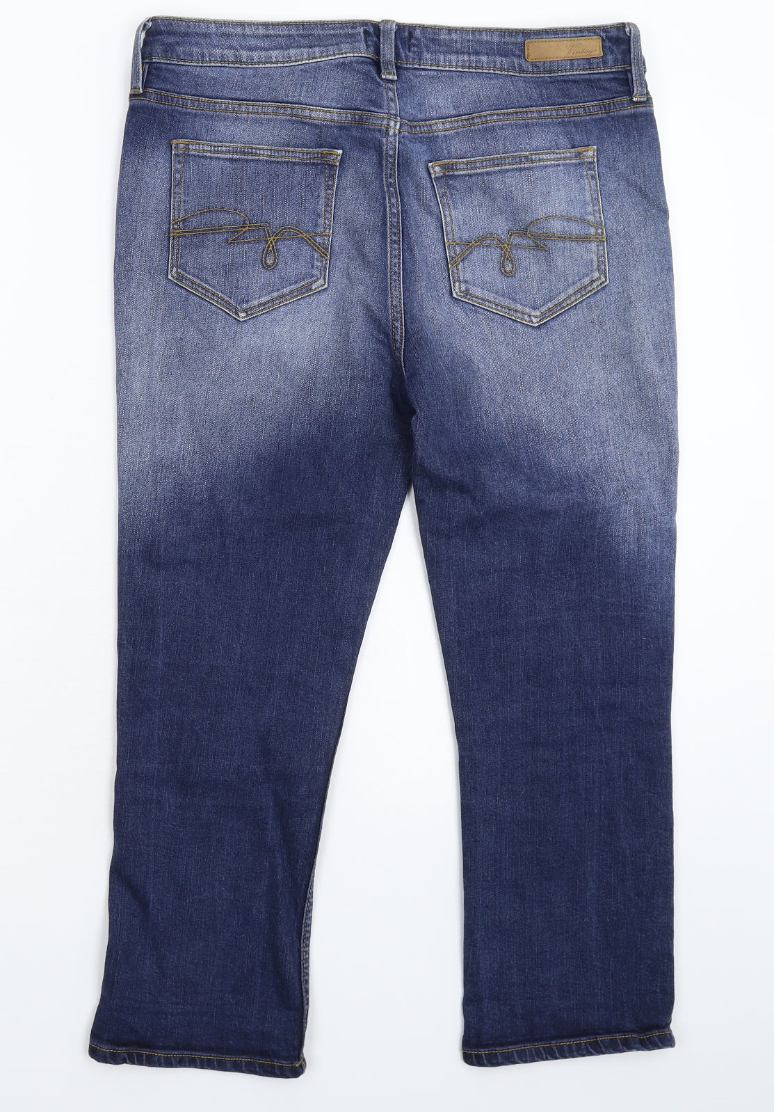 F&F Womens Blue  Denim Cropped Jeans Size 12 L23 in