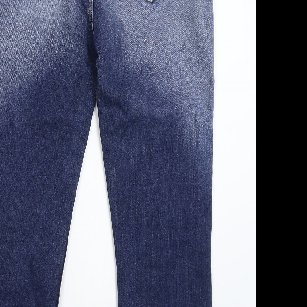 F&F Womens Blue  Denim Cropped Jeans Size 12 L23 in