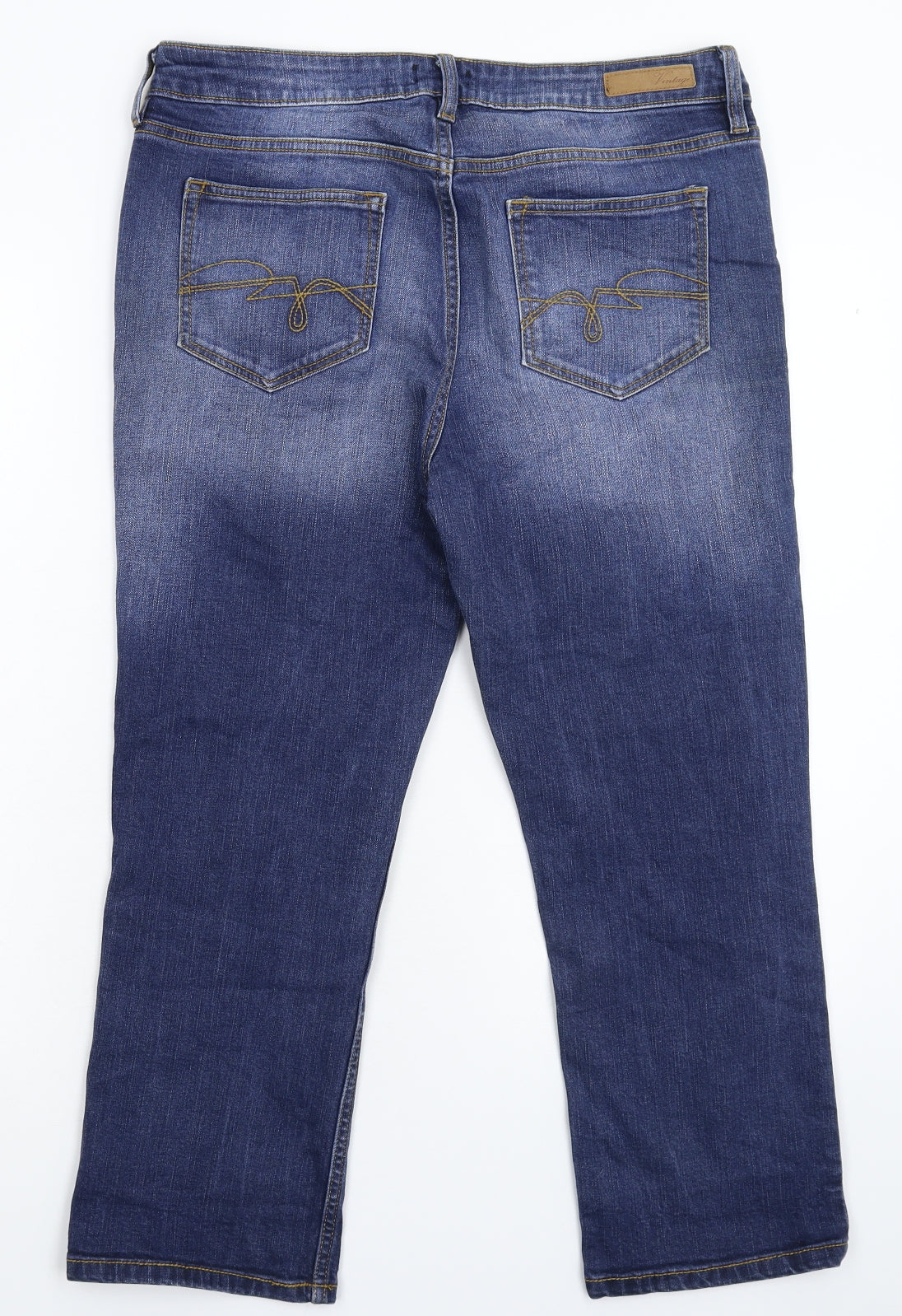 F&F Womens Blue  Denim Cropped Jeans Size 12 L23 in