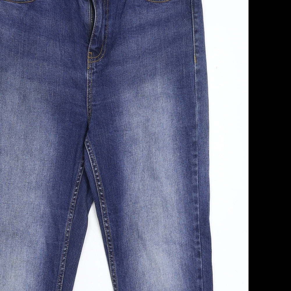 F&F Womens Blue  Denim Cropped Jeans Size 12 L23 in
