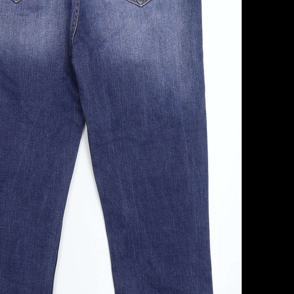 F&F Womens Blue  Denim Cropped Jeans Size 12 L23 in