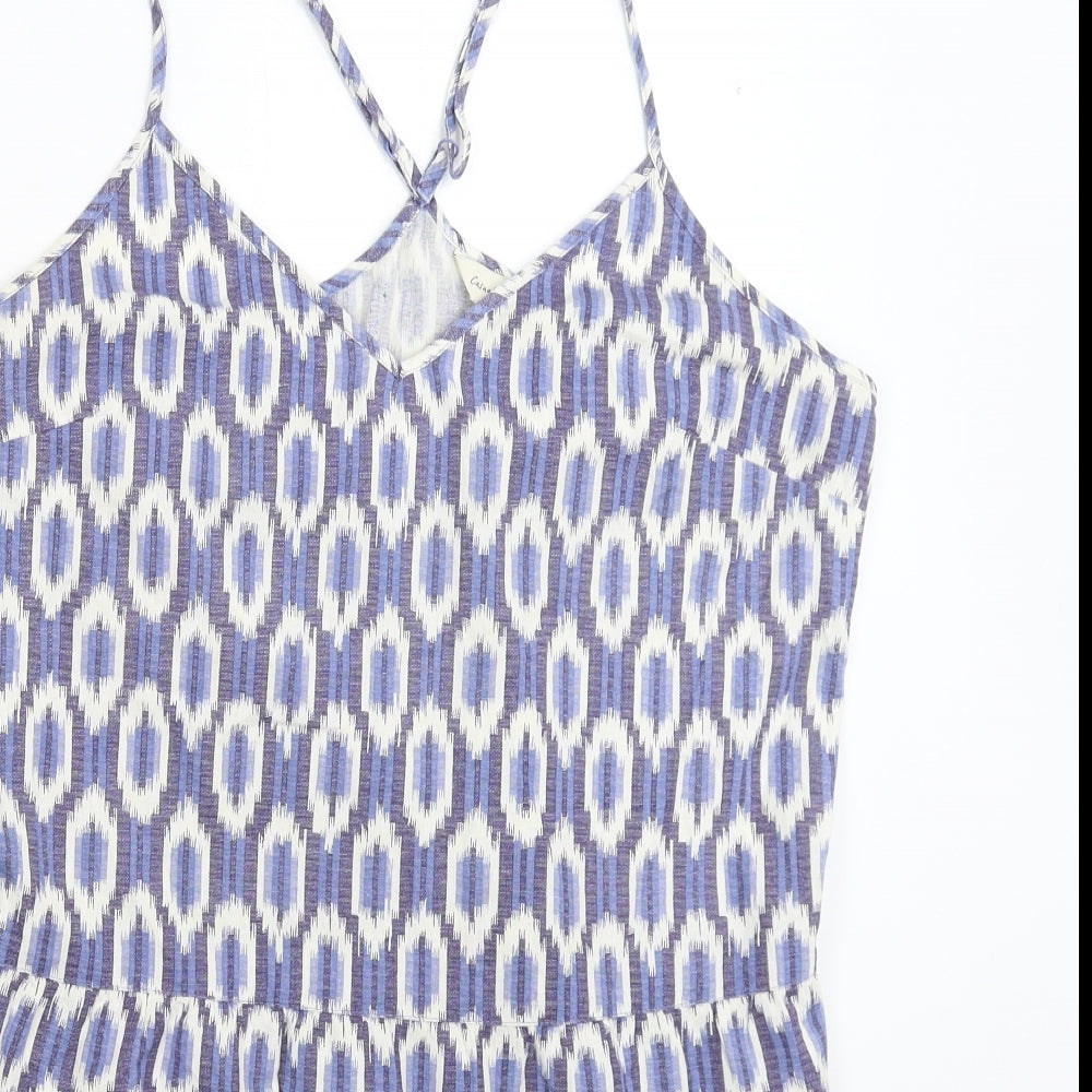 F&F Womens Blue Geometric  Tank Dress  Size 14