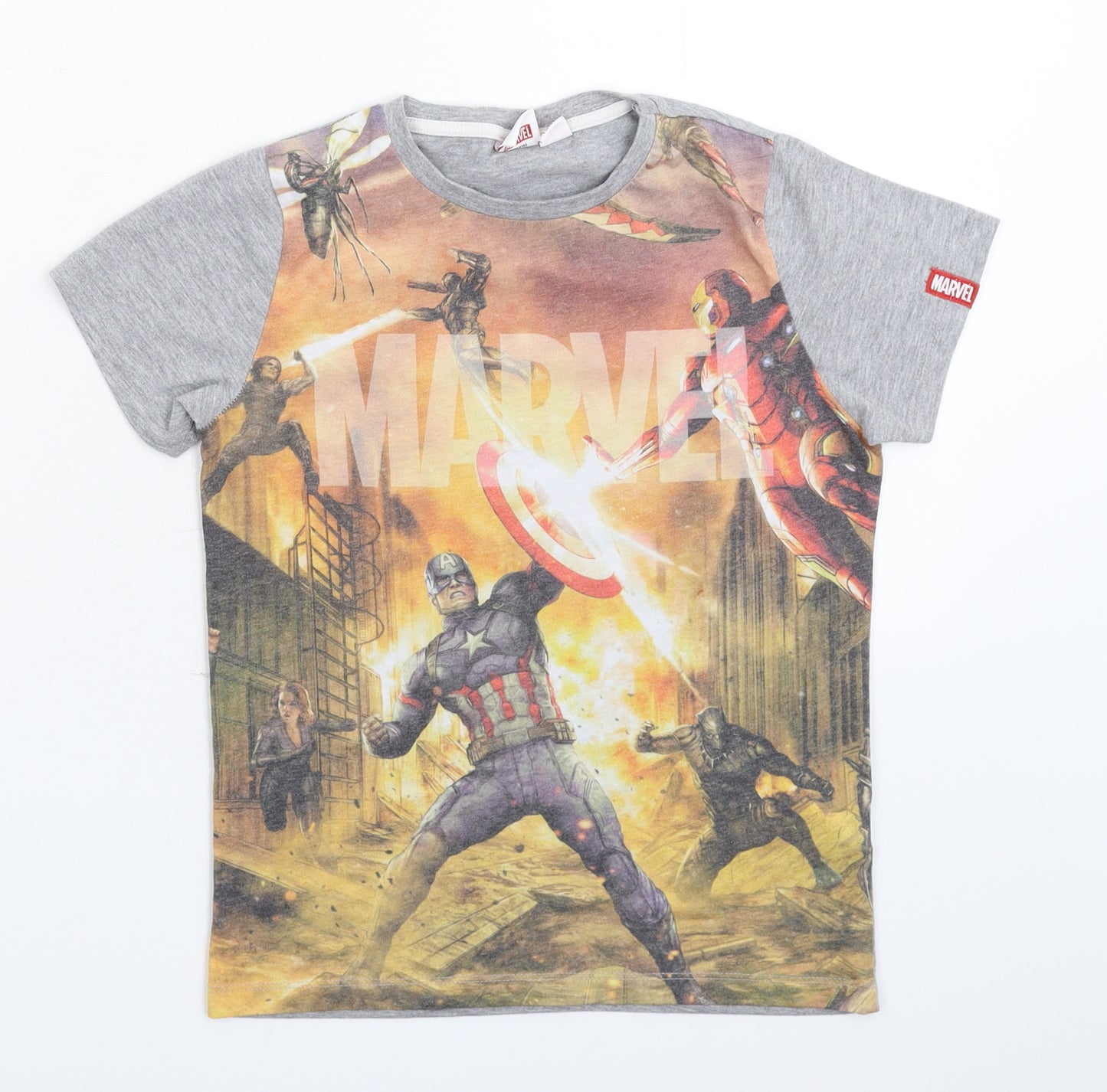 Marvel Boys Grey   Basic T-Shirt Size 9-10 Years