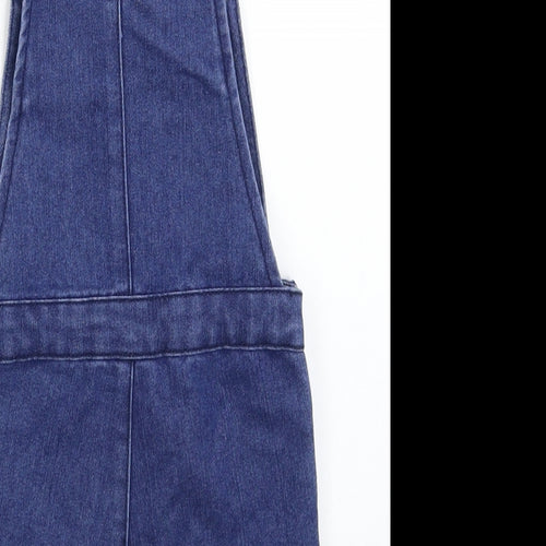 Hullabaloo Girls Blue Floral Denim Dungaree One-Piece Size 2-3 Years