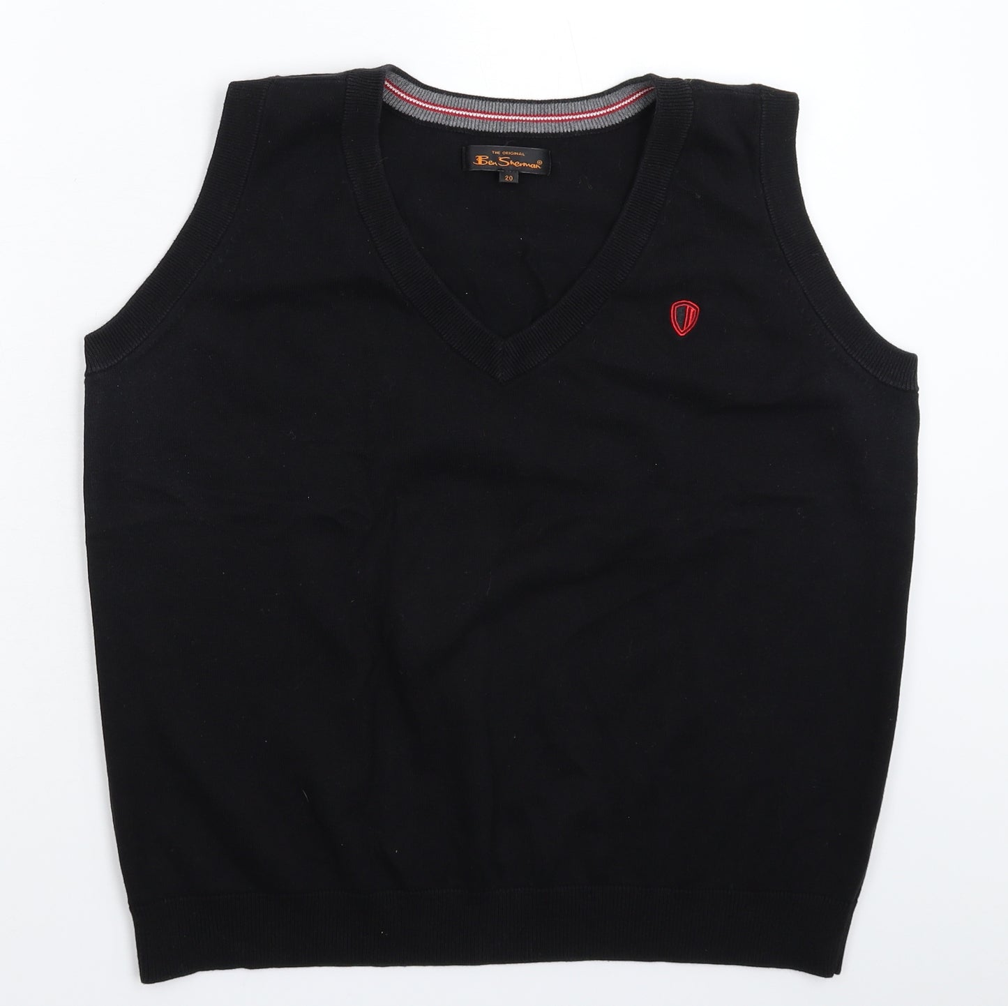 Ben Sherman Womens Black  Knit Vest Jumper Size 20