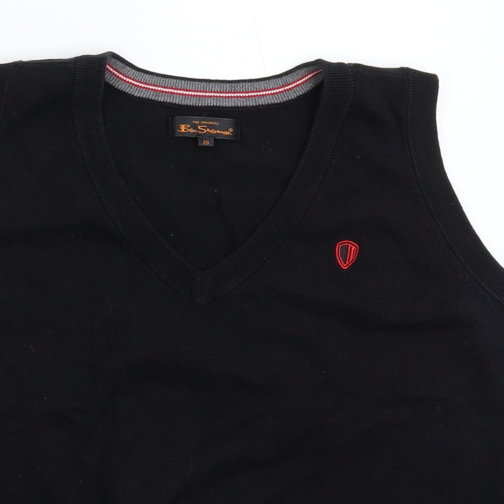 Ben Sherman Womens Black  Knit Vest Jumper Size 20