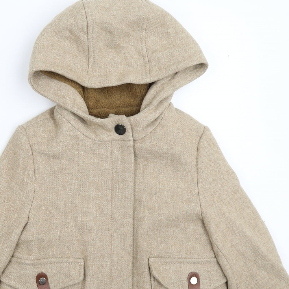 Zara Girls Beige   Overcoat Coat Size 9 Years