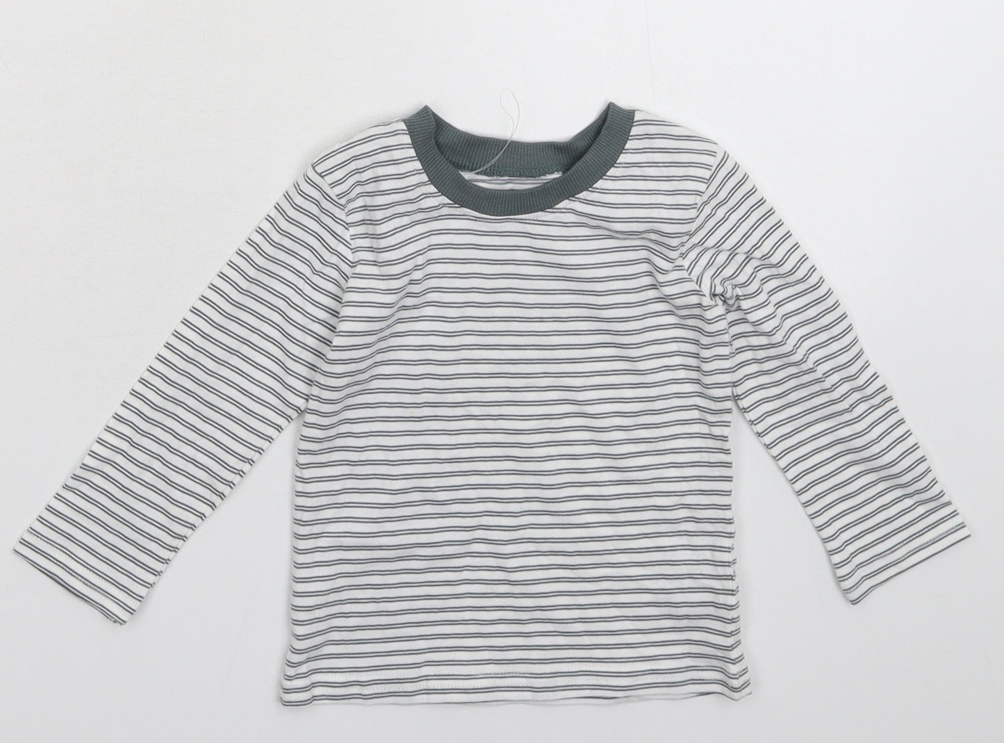 George Baby White Striped  Basic T-Shirt Size 9-12 Months