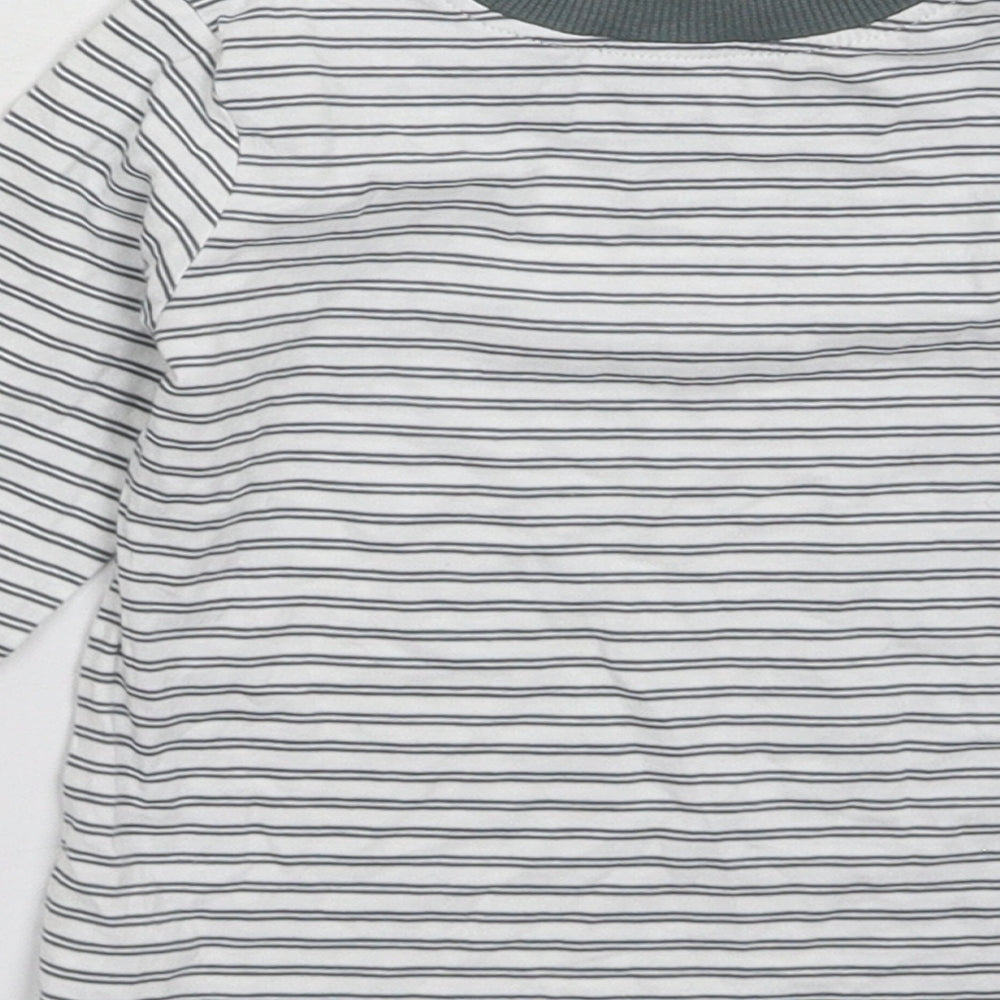 George Baby White Striped  Basic T-Shirt Size 9-12 Months