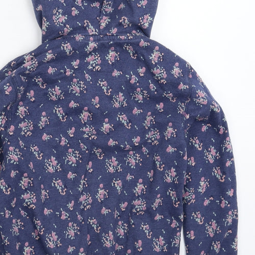 Skechers Girls Blue Floral  Full Zip Hoodie Size 8-9 Years