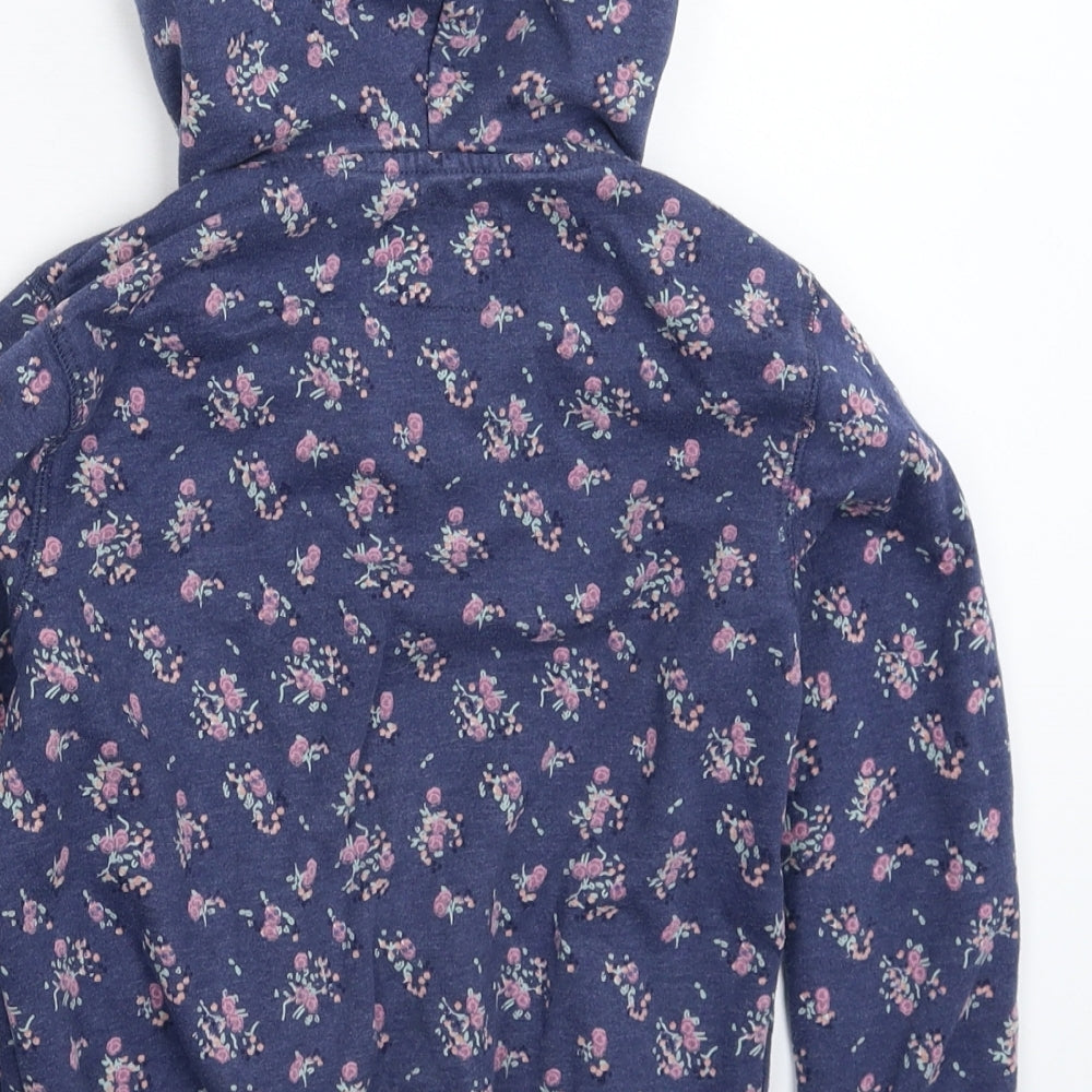 Skechers Girls Blue Floral  Full Zip Hoodie Size 8-9 Years