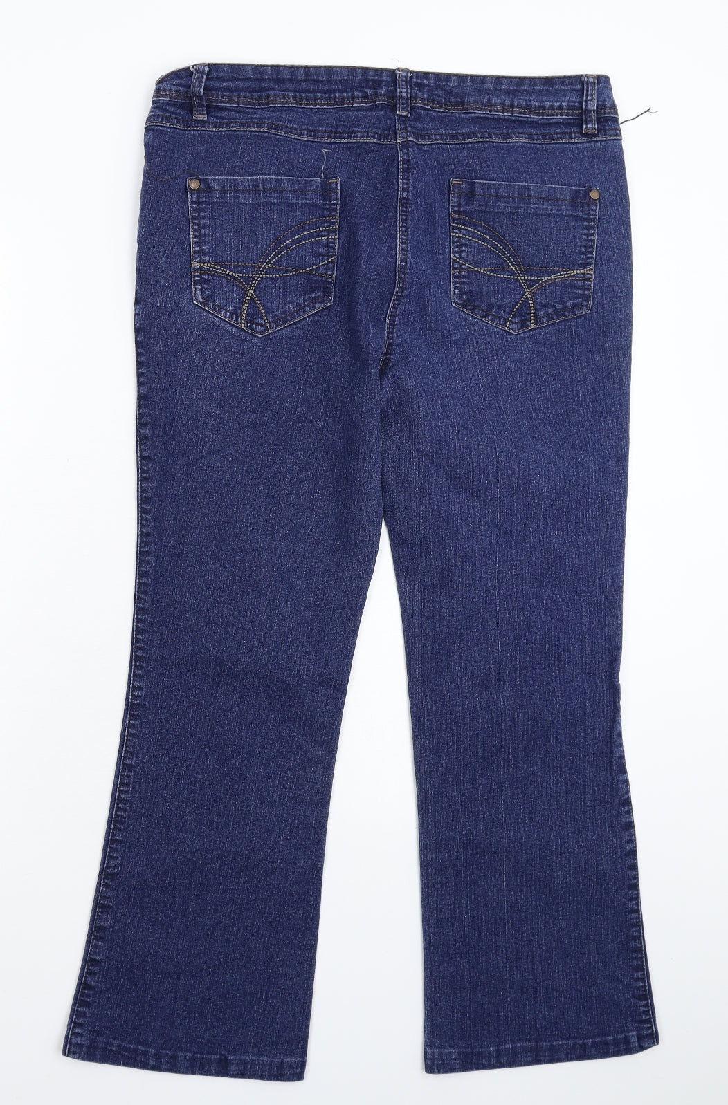 M&Co Womens Blue  Denim Straight Jeans Size 14 L25 in
