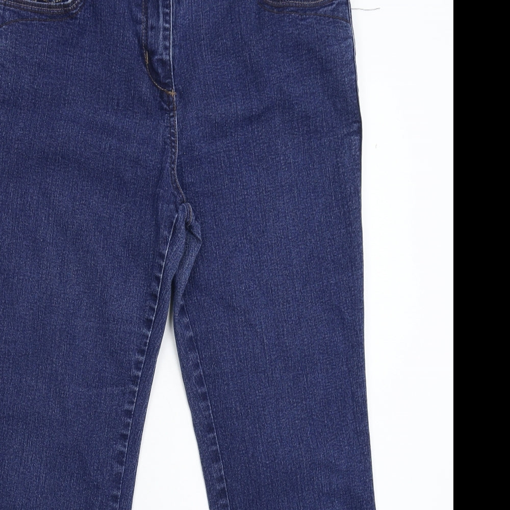 M&Co Womens Blue  Denim Straight Jeans Size 14 L25 in
