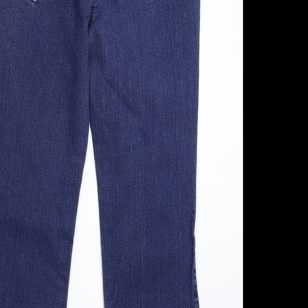 M&Co Womens Blue  Denim Straight Jeans Size 14 L25 in