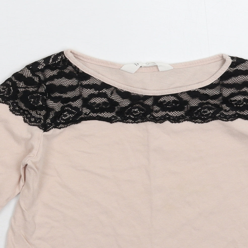 H&M Girls Beige   Basic T-Shirt Size 9-10 Years