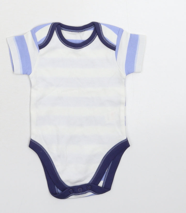 George Baby Multicoloured Striped Babygrow One-Piece Size 0-3 Months