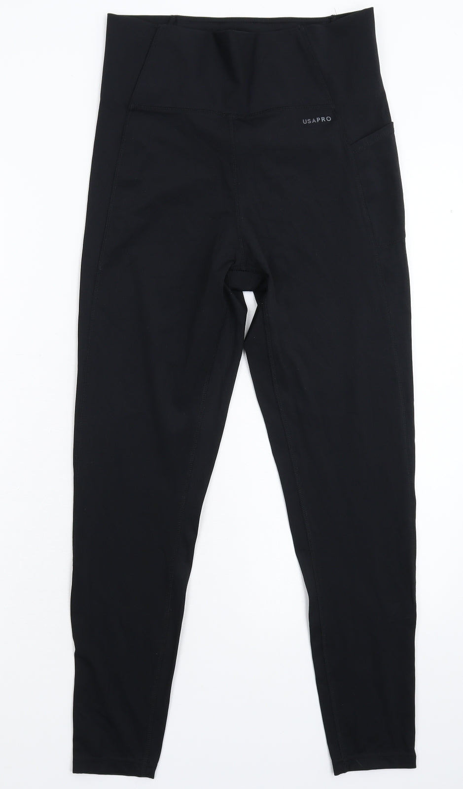 USA Pro Womens Black   Compression Leggings Size 14 L25 in