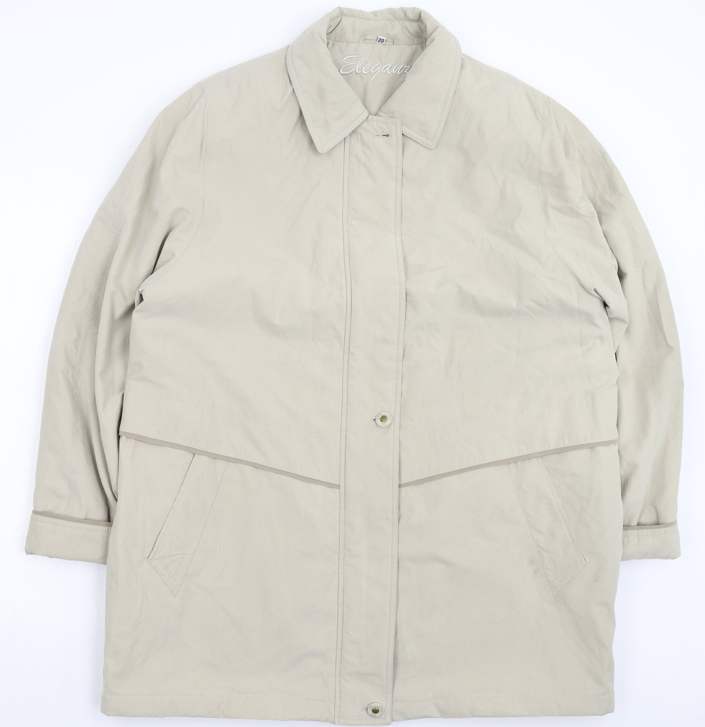 Eleganzé Womens Beige   Jacket Coat Size 20