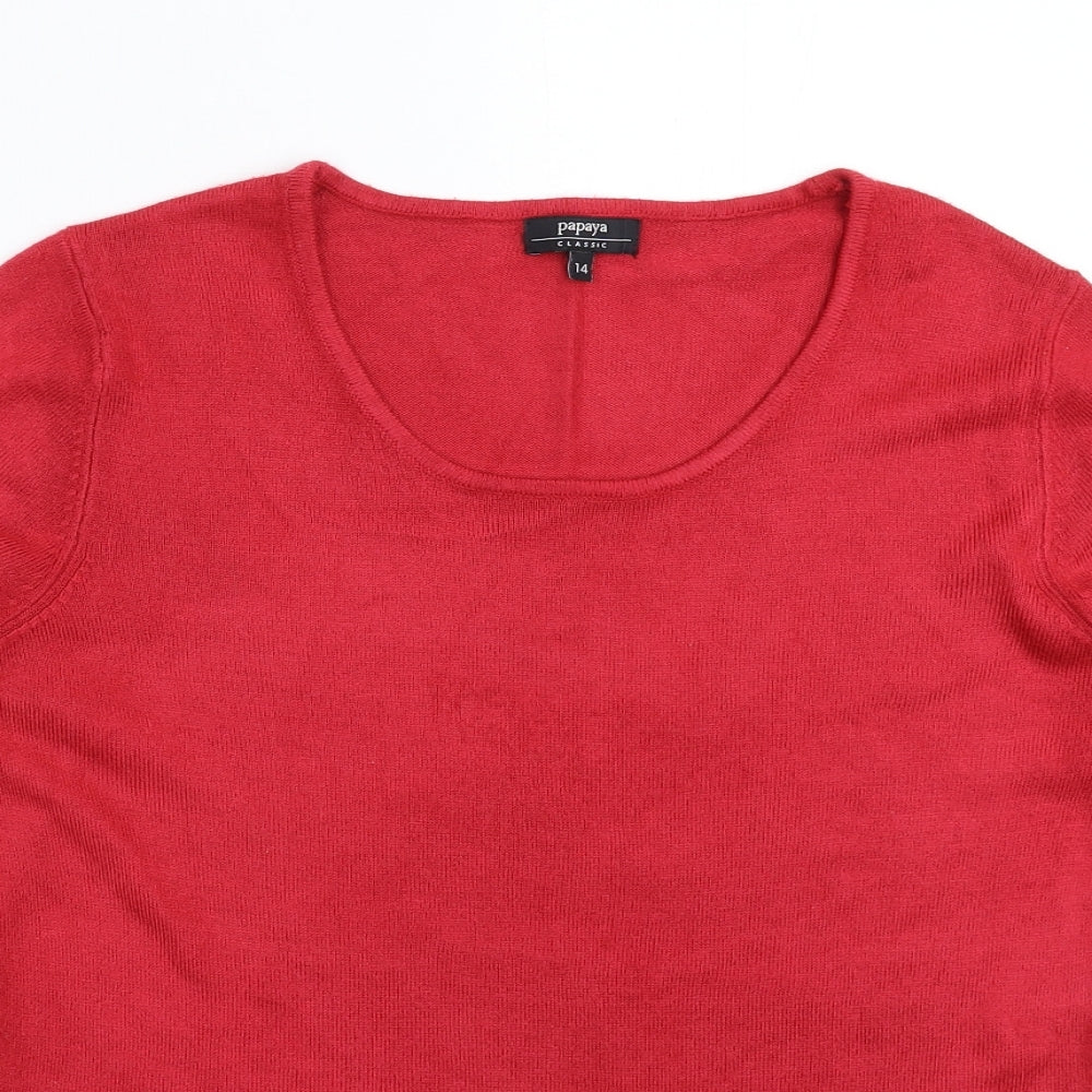 Papaya Womens Pink  Knit Pullover Jumper Size 14