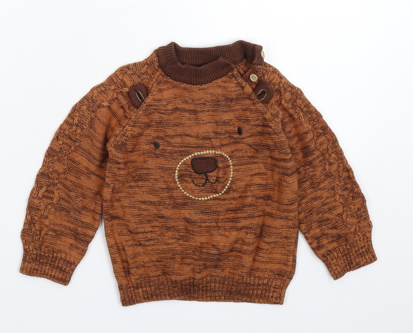 Nutmeg Boys Brown  Knit Pullover Jumper Size 12-18 Months