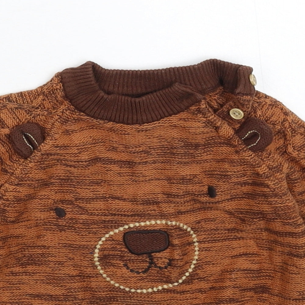 Nutmeg Boys Brown  Knit Pullover Jumper Size 12-18 Months
