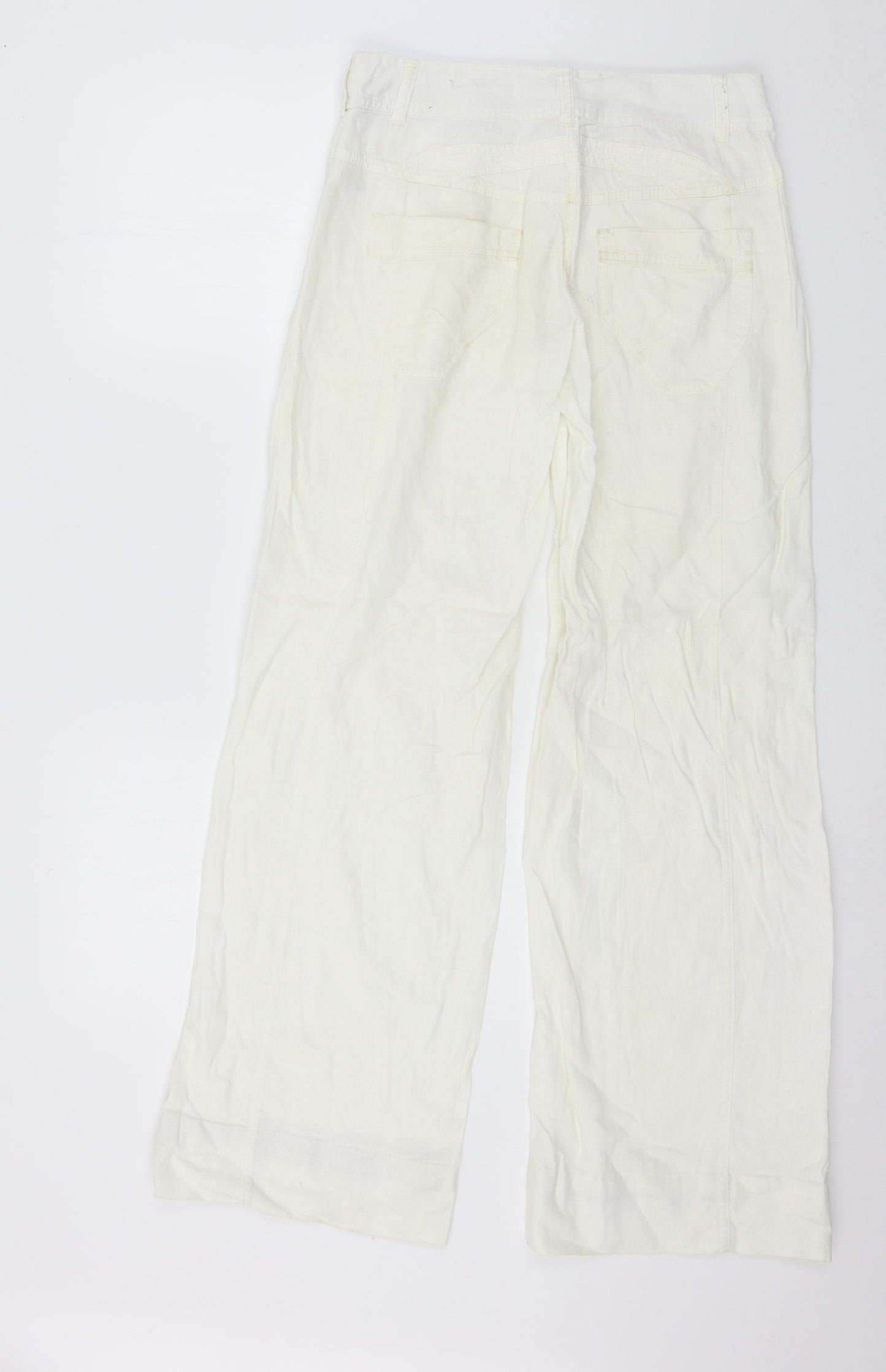 NEXT Womens White   Trousers  Size 8 L32 in