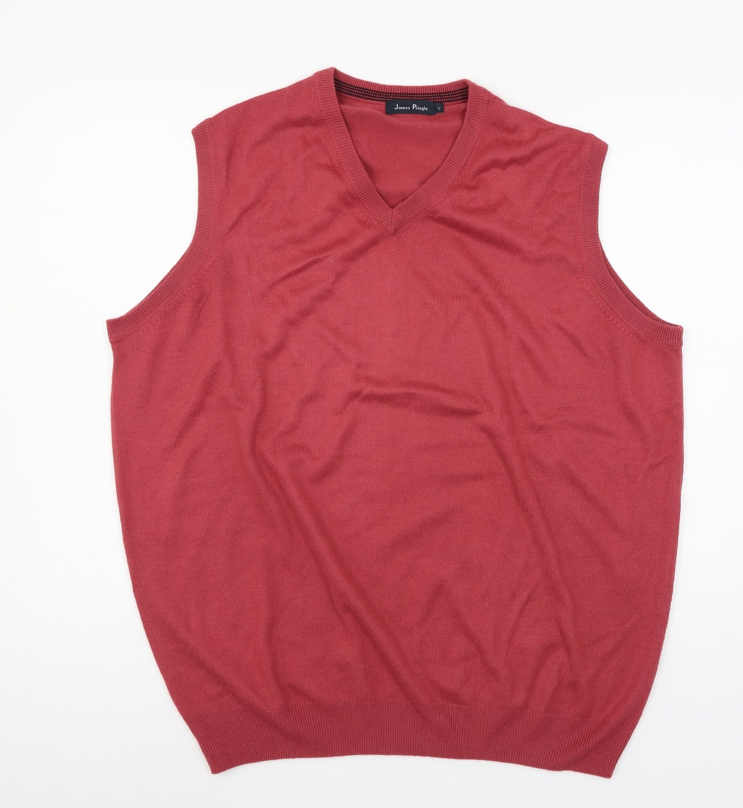 James Pringle Mens Red  Knit Pullover Jumper Size L