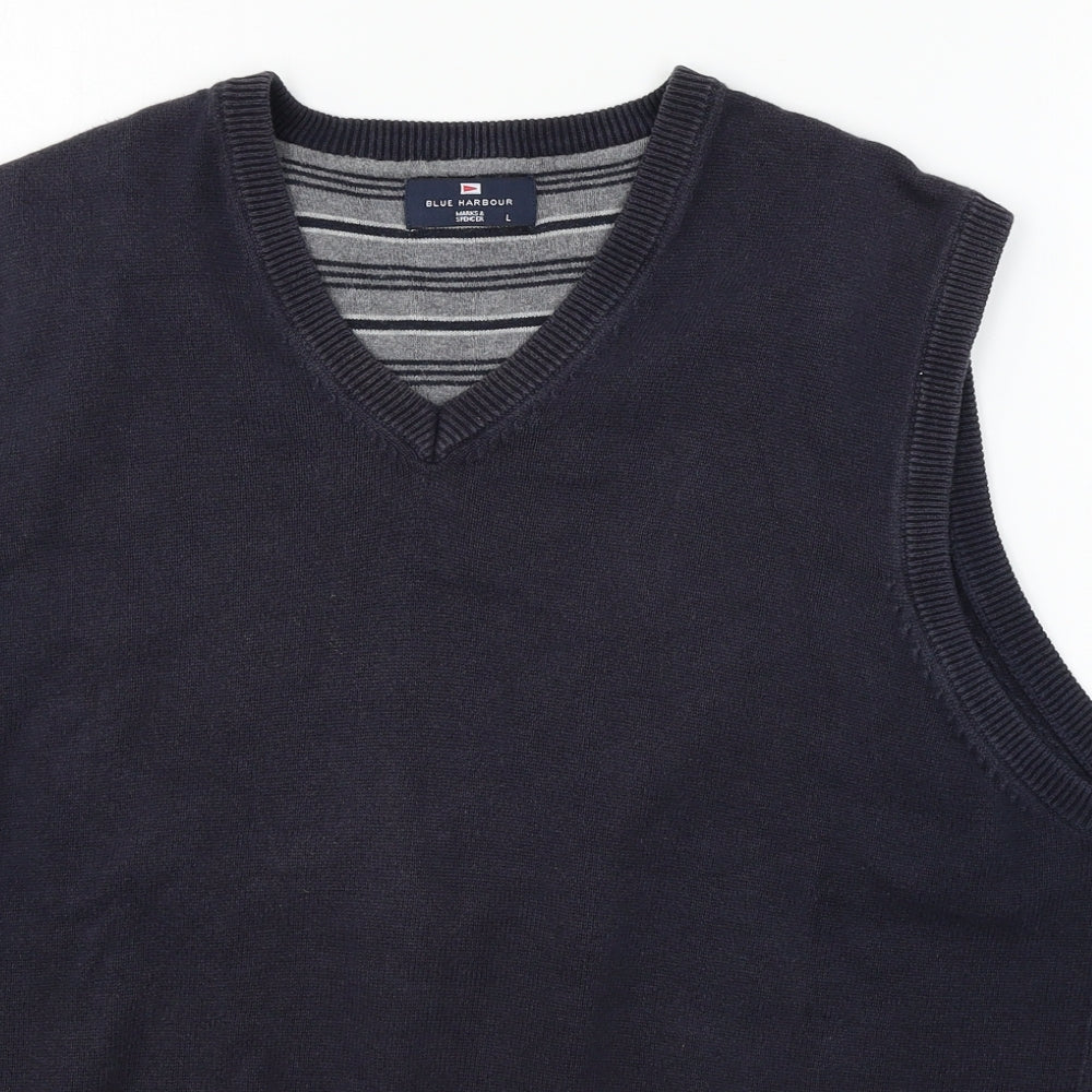 Blue Harbour Mens Blue  Knit Pullover Jumper Size L