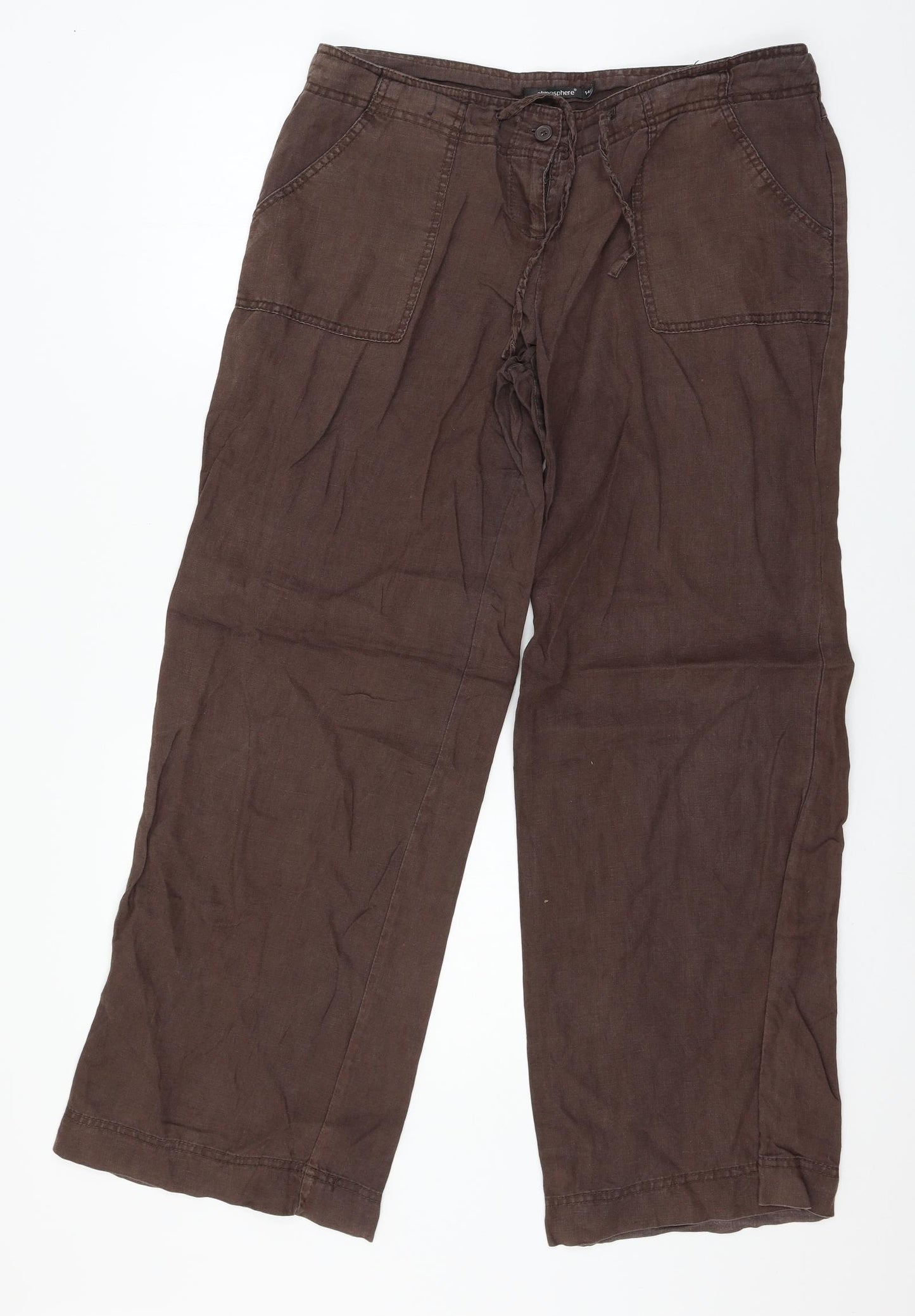 Atmosphere Womens Brown   Trousers  Size 14 L29 in