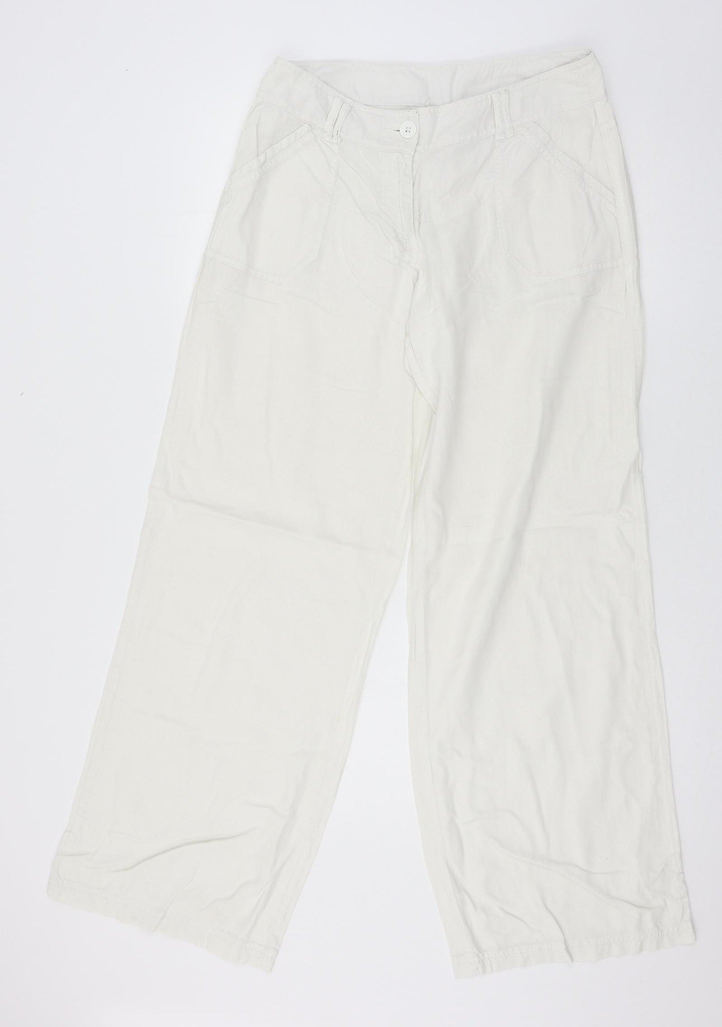 NEXT Womens White   Trousers  Size 12 L30 in