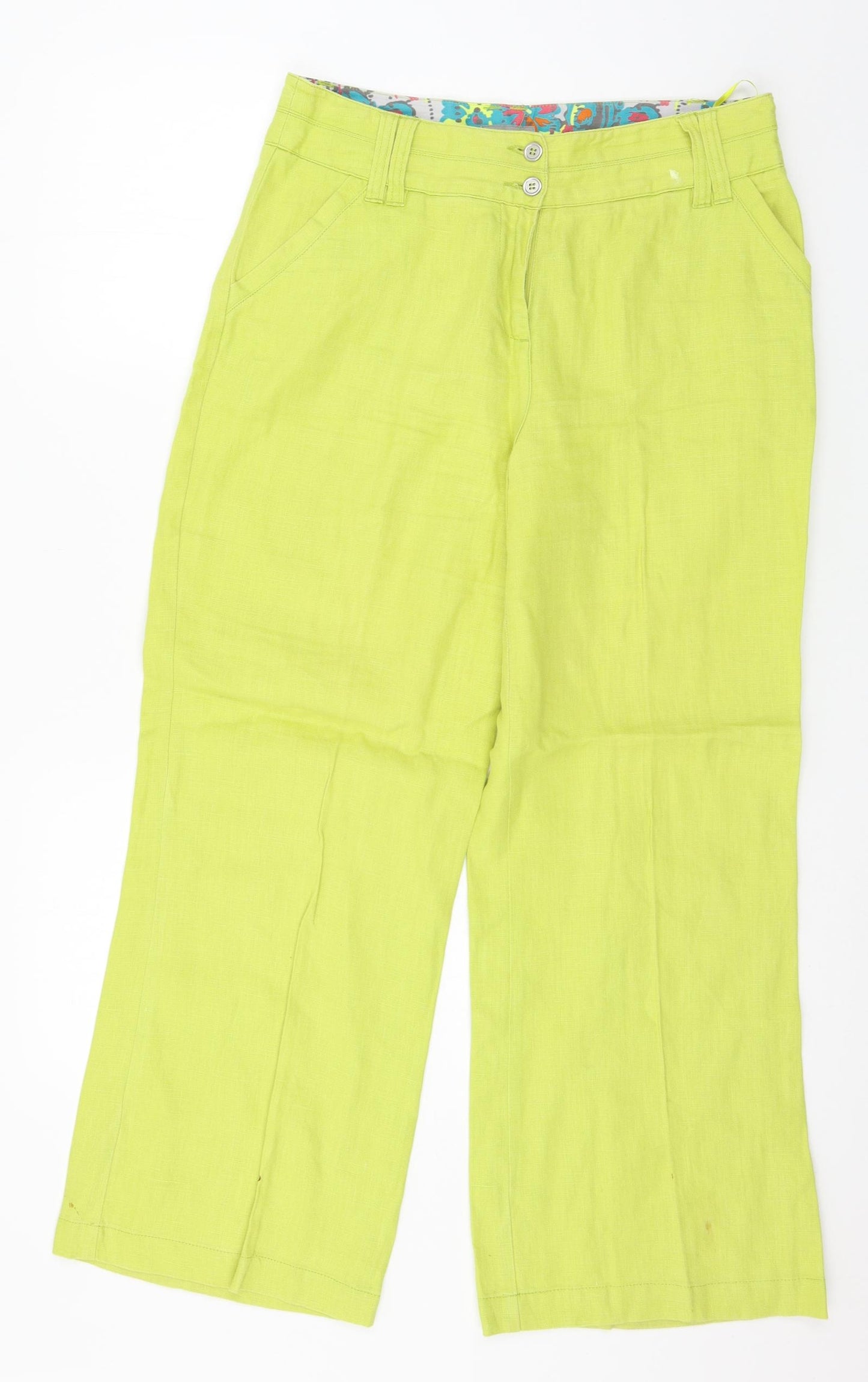 Per Una Womens Green   Trousers  Size 12 L27 in