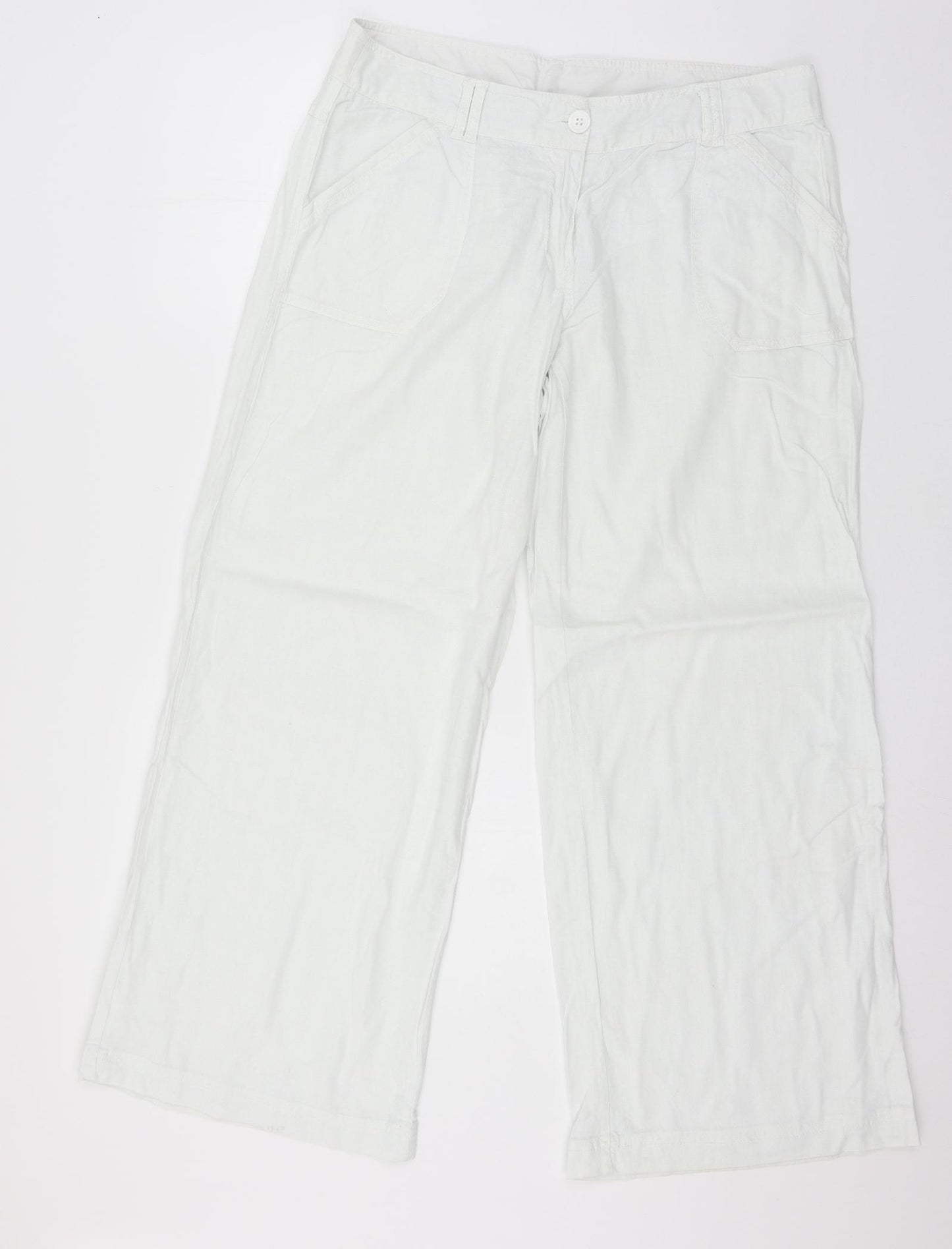 NEXT Womens White   Trousers  Size 14 L28 in