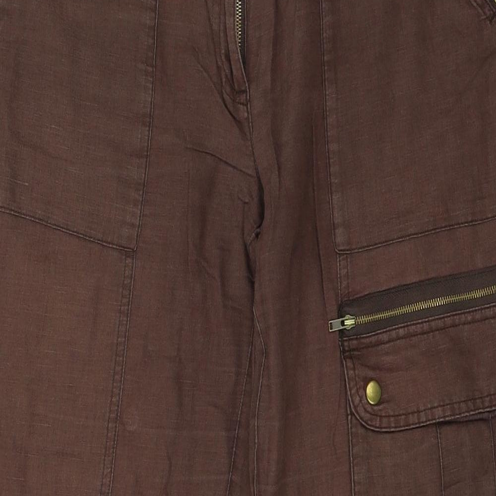 NEXT Womens Brown  Lace Trousers  Size 12 L28 in