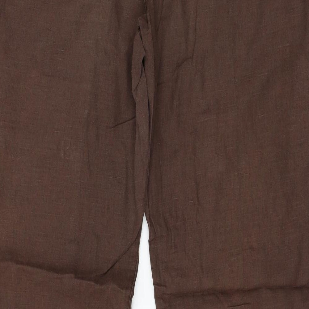 NEXT Womens Brown  Lace Trousers  Size 12 L28 in