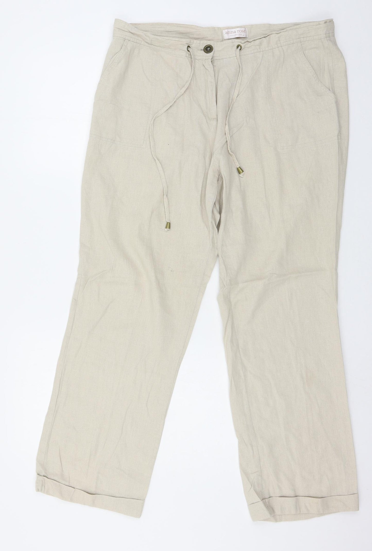 Anna Rose Womens Beige   Trousers  Size 12 L28 in