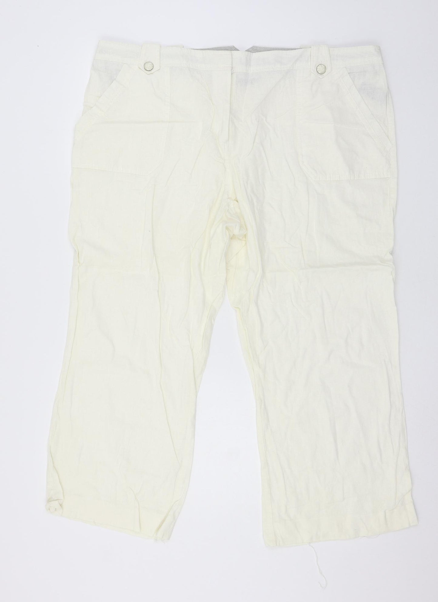 BHS Womens Ivory   Trousers  Size 22 L25 in