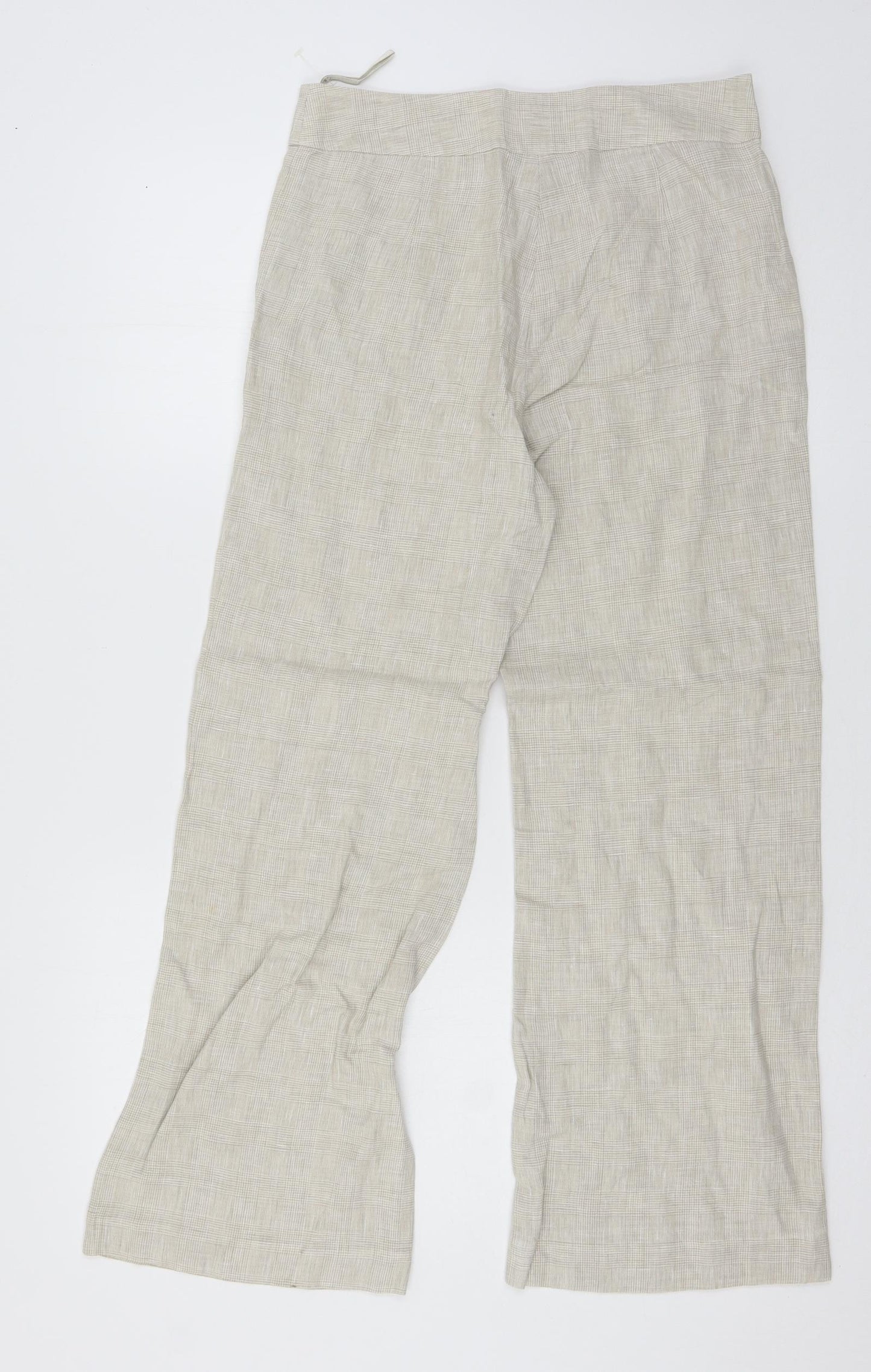 Per Una Womens Beige Check  Trousers  Size 8 L27 in