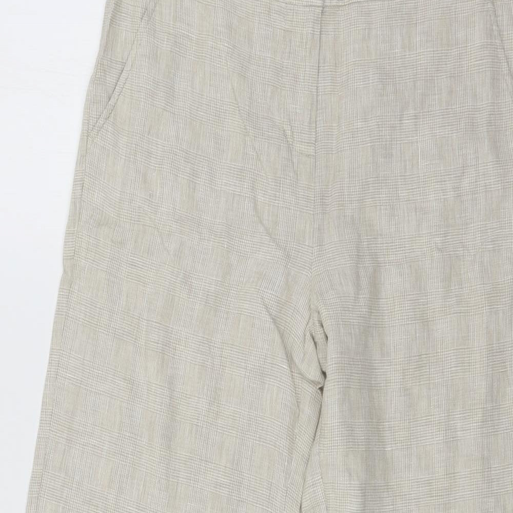 Per Una Womens Beige Check  Trousers  Size 8 L27 in