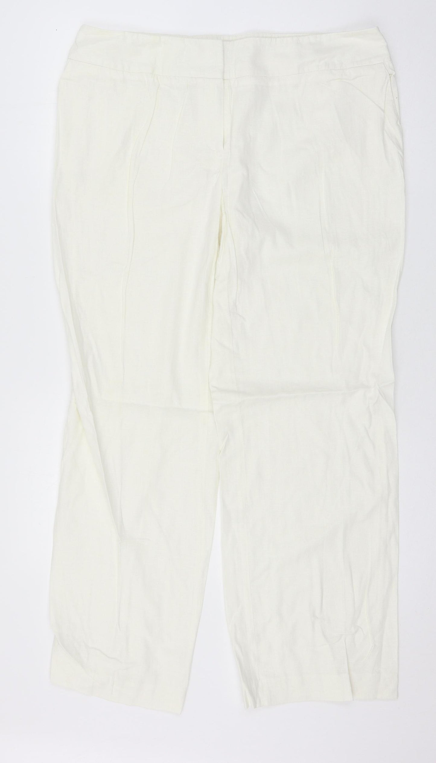 Laura Ashley Womens White   Trousers  Size 16 L28 in