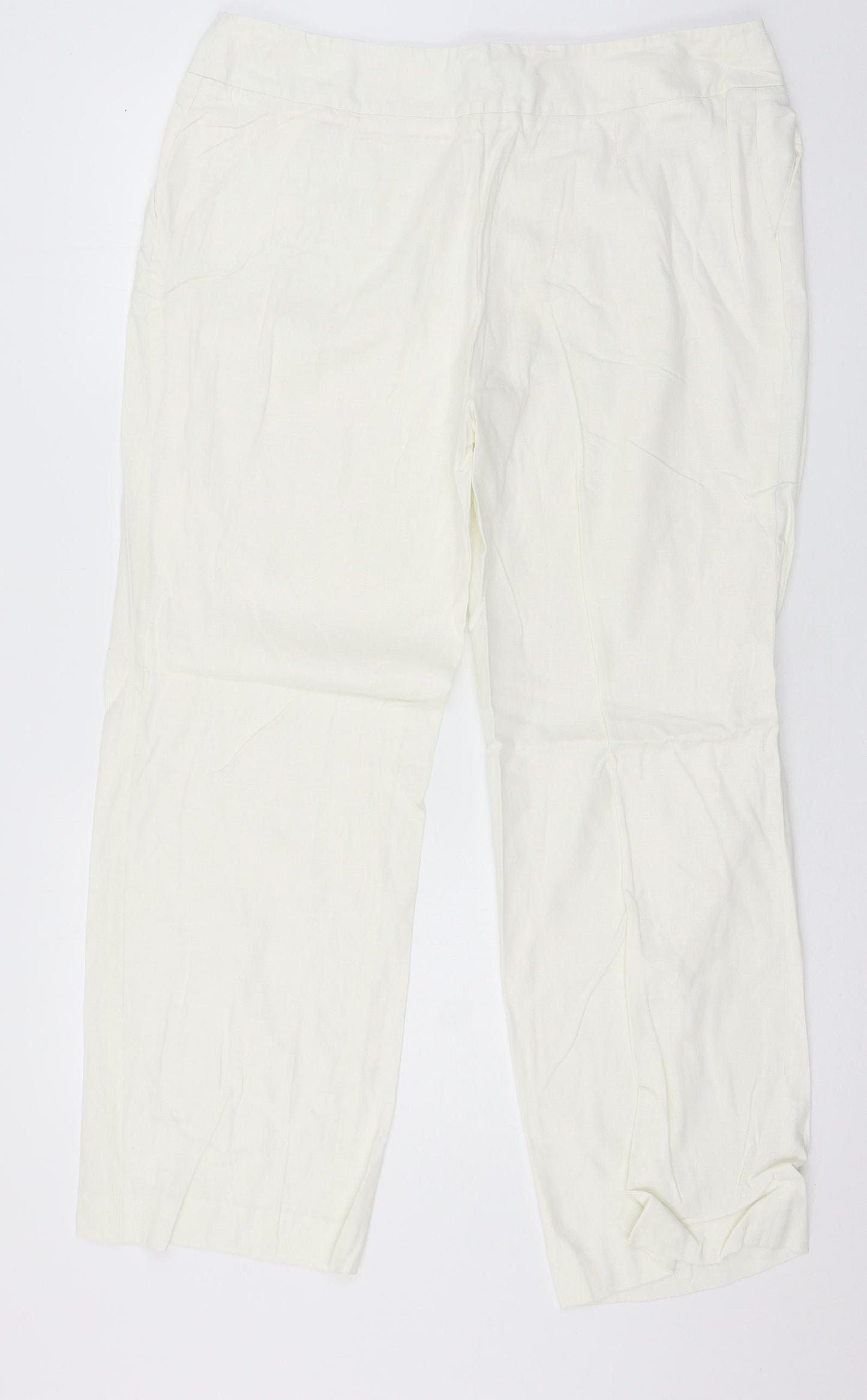 Laura Ashley Womens White   Trousers  Size 16 L28 in
