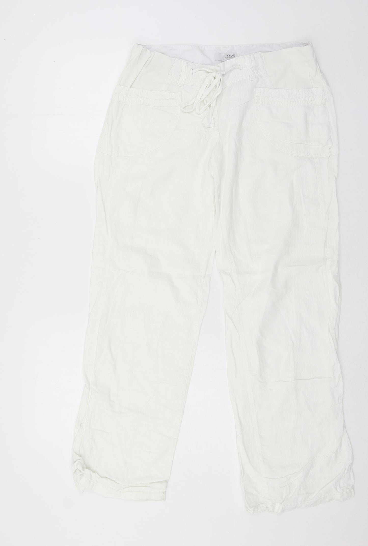 NEXT Womens White   Trousers  Size 8 L27 in